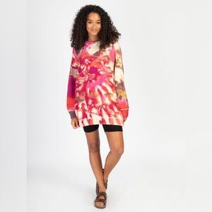 Natural Life Taylor Oversized Sweatshirt Pink Tie Dye